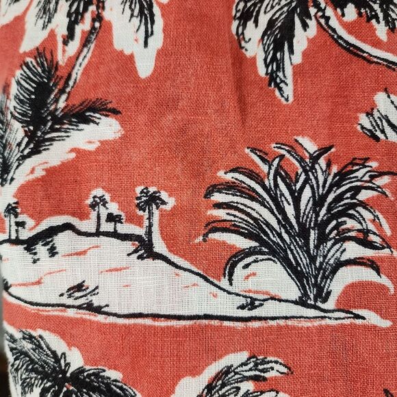 Tahari 100% Linen Casual Button Down Shirt Short Sleeve Hawaian Top Size L - Picture 11 of 16